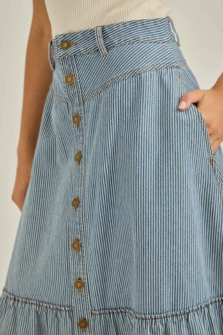 Sunday Stripe Midi Skirt - The Salty BabeSkirts