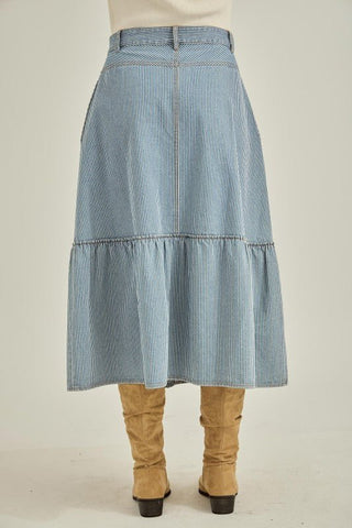 Sunday Stripe Midi Skirt - The Salty BabeSkirts