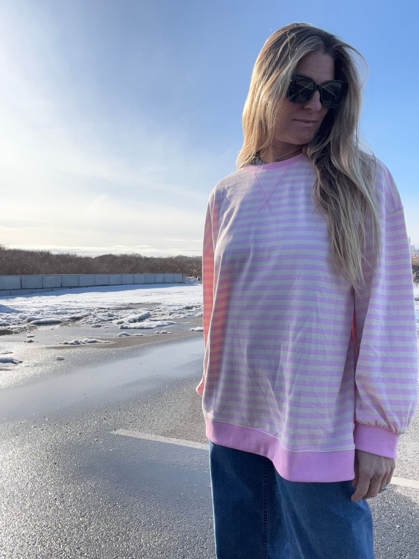 Sunwashed Stripes Sweatshirt - The Salty BabeSweatshirt