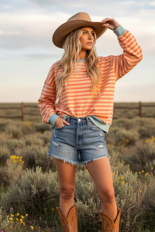 Sunwashed Stripes Sweatshirt - The Salty BabeSweatshirt