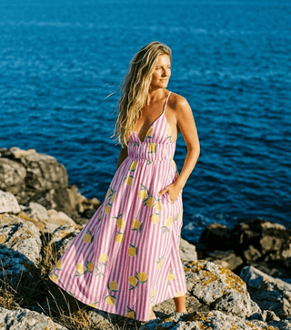 Sweet Citrus Stripe Midi Dress - The Salty BabeDresses