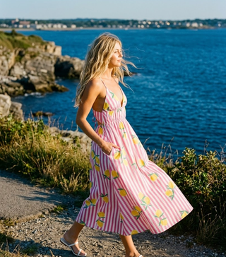 Sweet Citrus Stripe Midi Dress - The Salty BabeDresses