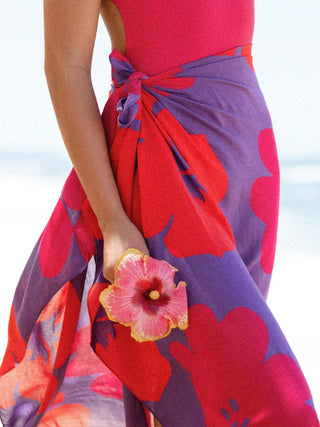 TAG ALOHA Aloalo Pareo Sarong - Purple - The Salty BabeBeach
