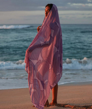 TAG ALOHA Anthurium Pareo - Purple - The Salty BabeCover Up