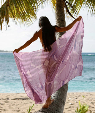 TAG ALOHA Anthurium Pareo - Purple - The Salty BabeCover Up