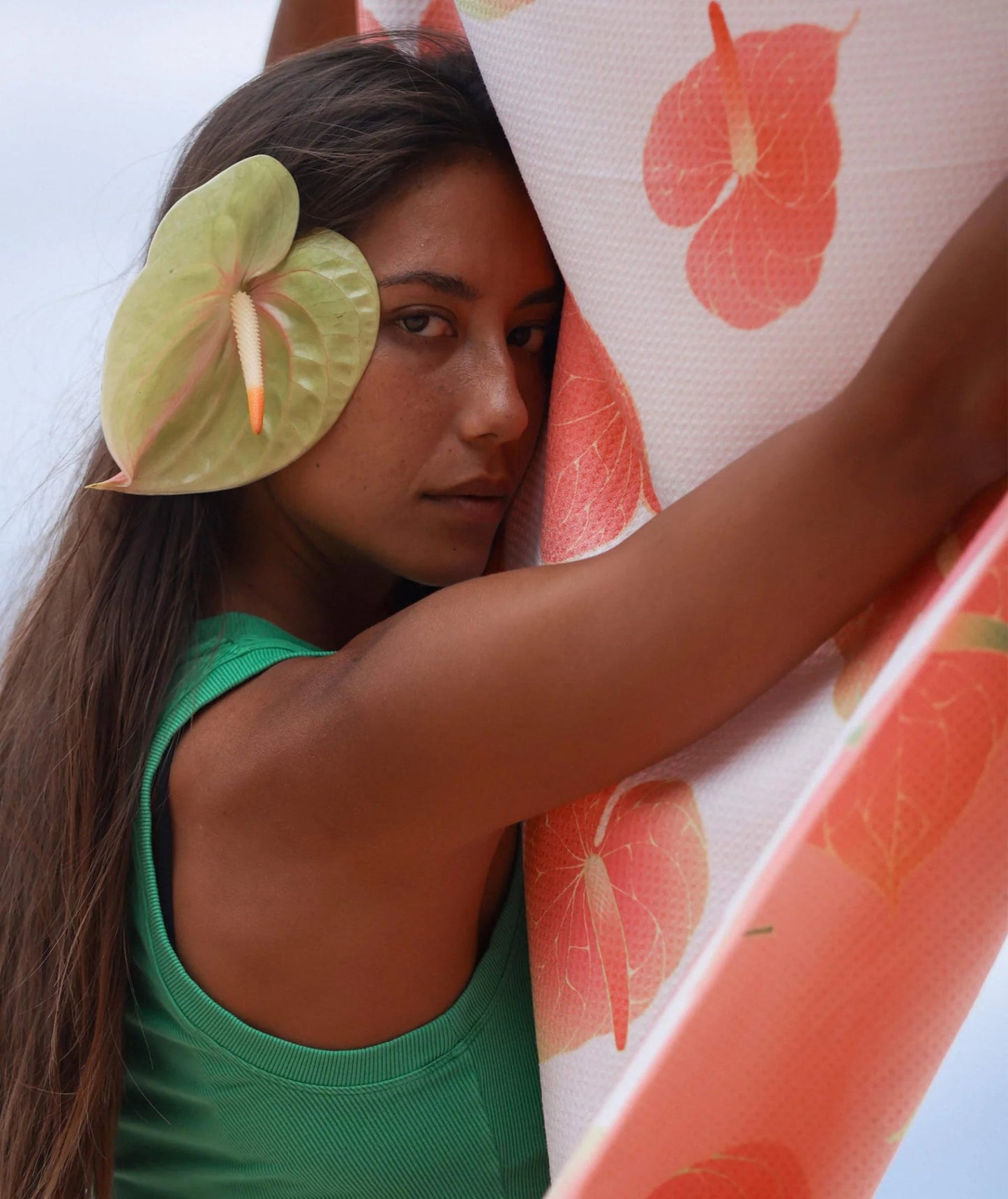 TAG ALOHA Beach Towel - Anthurium - The Salty BabeBeach Towel