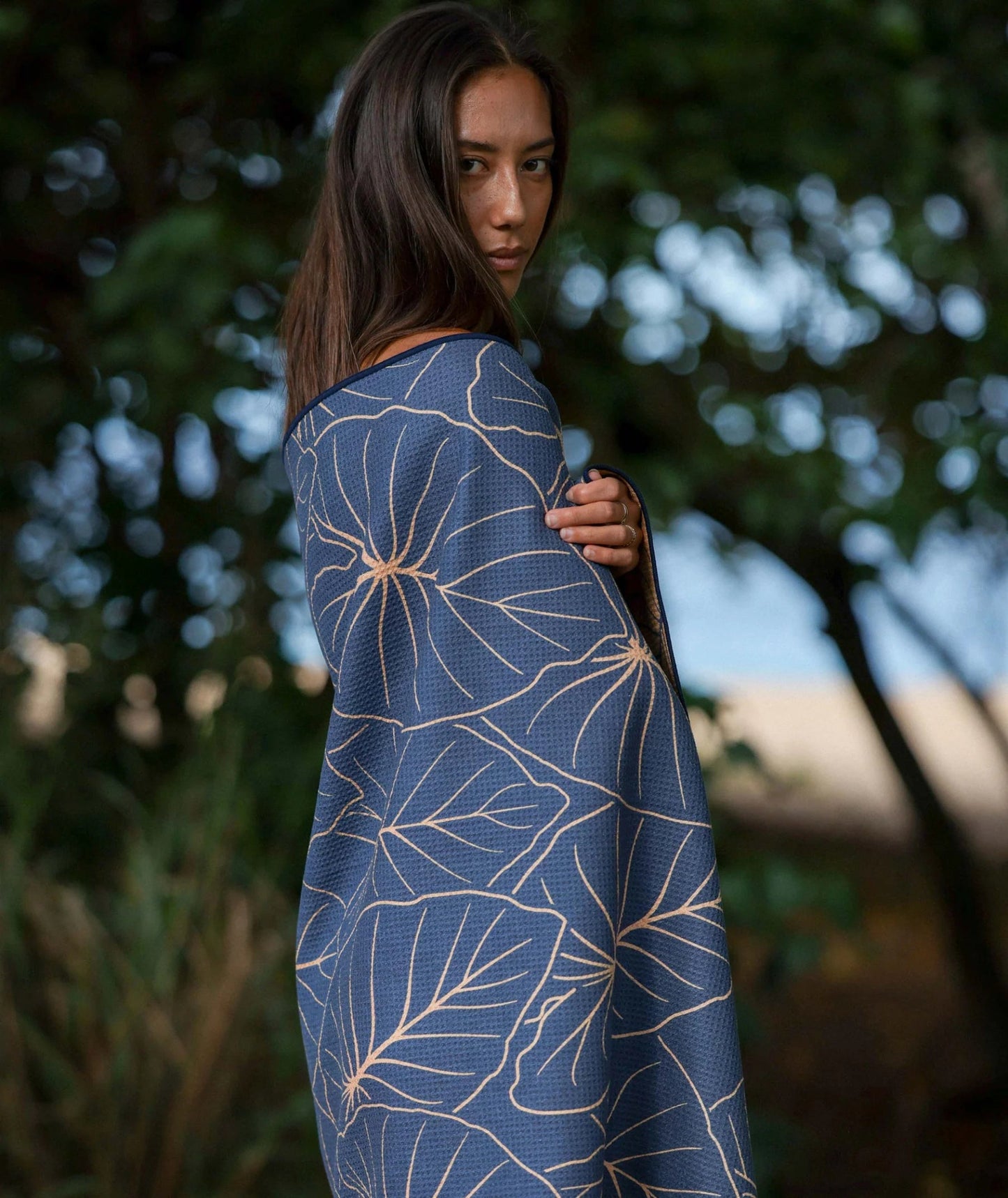 TAG ALOHA Beach Towel - Blue Kalo - The Salty BabeBeach