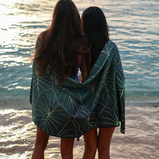 TAG ALOHA Beach Towel - Green Kalo - The Salty BabeBeach