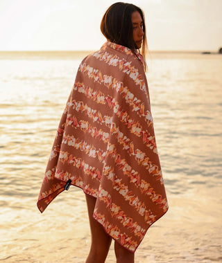 TAG ALOHA Beach Towel - Rainbow Pua Melia - The Salty BabeBeach Towel