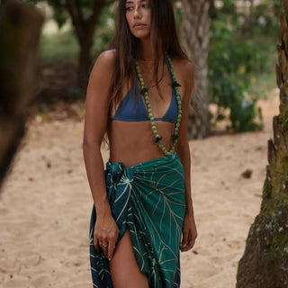 TAG ALOHA Kalo Pareo Sarong - Green - The Salty BabeBeach