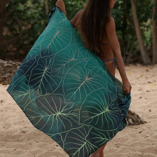 TAG ALOHA Kalo Pareo Sarong - Green - The Salty BabeBeach