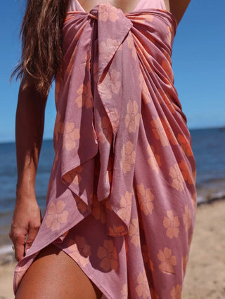 TAG ALOHA Puakenikeni Rose Pareo - The Salty BabePareo