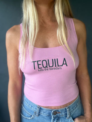 Tequila kills the boredom tank - The Salty BabeGraphic Tank Tops
