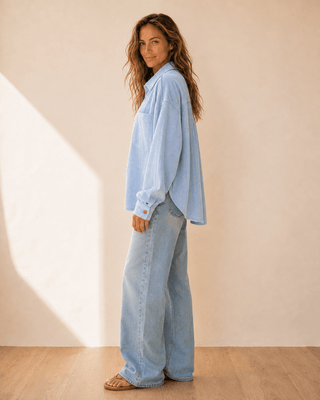 Thames Street Corduroy Shirt - Blue - The Salty BabeLong Sleeve Shirt