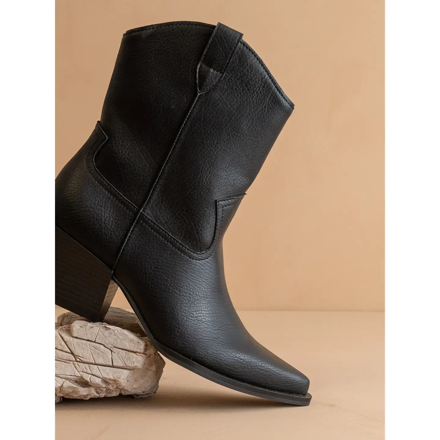The Ames | Black Short Cowboy Booties - The Salty BabeFootwear