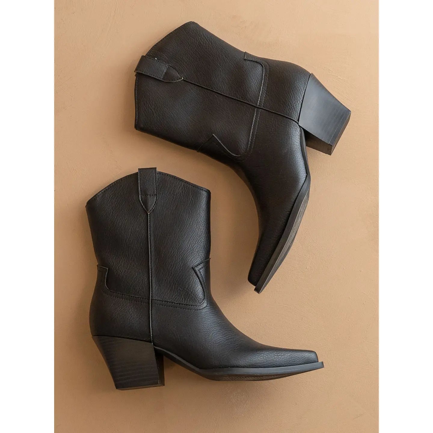 The Ames | Black Short Cowboy Booties - The Salty BabeFootwear