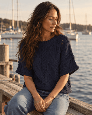 The Après Coast Knit Top - Navy | The Salty Babe
