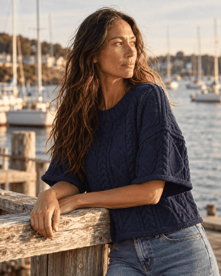 The Après Coast Knit Top - Navy | The Salty Babe