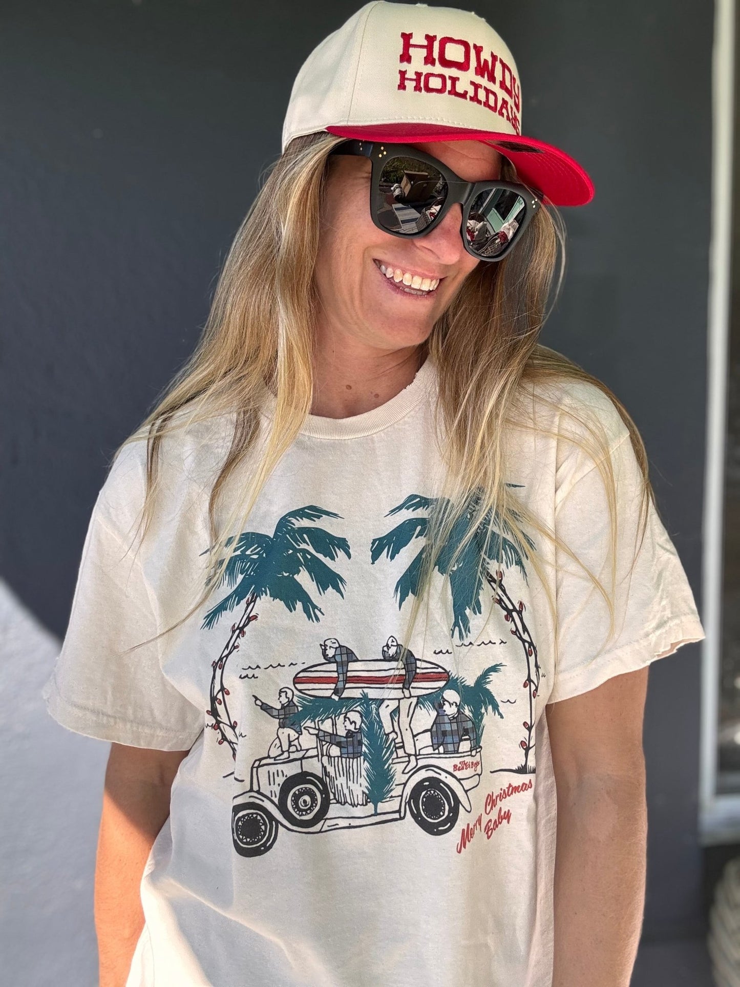The Beach Boys Merry Christmas Baby Thrifted Tee - The Salty BabeGraphic Tee Shirts