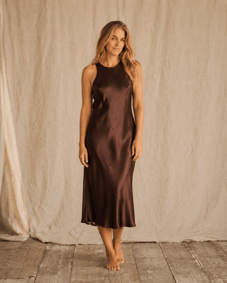 The Cacao Satin Midi - The Salty BabeDresses