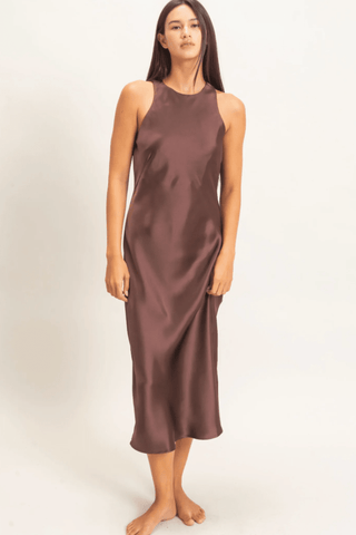 The Cacao Satin Midi - The Salty BabeDresses