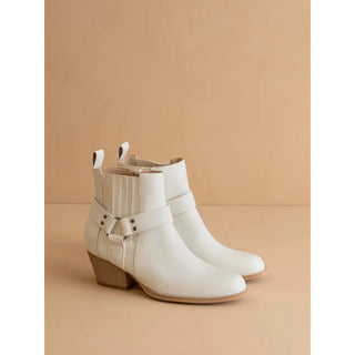 The Caleb | White Paneled Moto Bootie - The Salty BabeFootwear