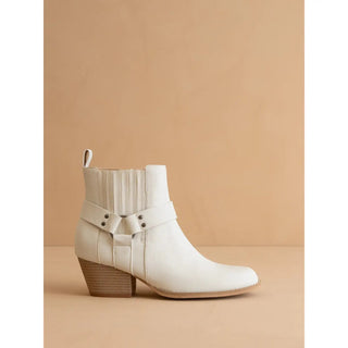 The Caleb | White Paneled Moto Bootie - The Salty BabeFootwear