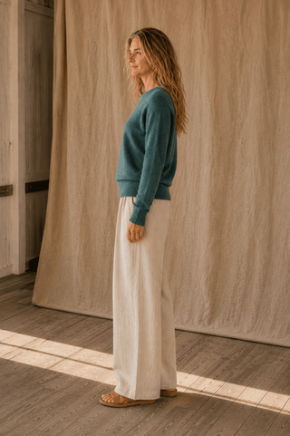 The Cliff Walk Ribbed Sweater - Teal Green - The Salty BabeSweaters