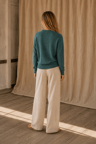 The Cliff Walk Ribbed Sweater - Teal Green - The Salty BabeSweaters