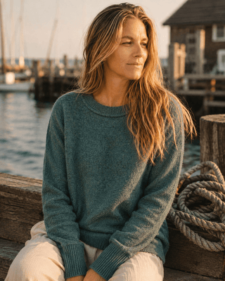 The Cliff Walk Ribbed Sweater - Teal Green - The Salty BabeSweaters