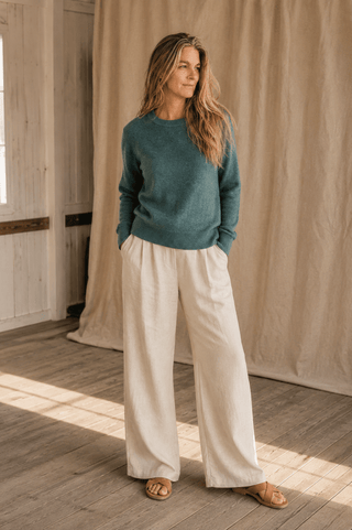 The Cliff Walk Ribbed Sweater - Teal Green - The Salty BabeSweaters