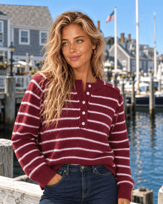 The Coastal Weekend Sweater - Dark Cherry | The Salty Babe
