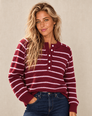 The Coastal Weekend Sweater - Dark Cherry | The Salty Babe