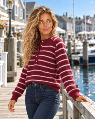The Coastal Weekend Sweater - Dark Cherry | The Salty Babe