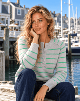 The Coastal Weekend Sweater - Heather Green | The Salty Babe