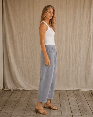 The Dockside Barrel Pant - Navy/White - The Salty BabePants