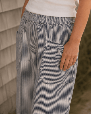 The Dockside Barrel Pant - Navy/White - The Salty BabePants