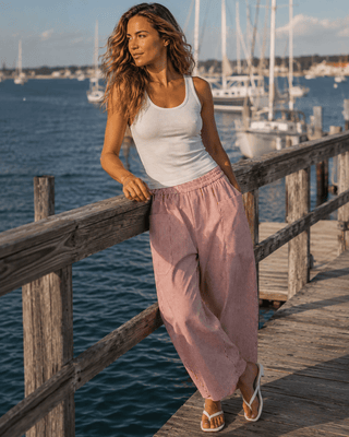 The Dockside Barrel Pant - Red/White - The Salty BabePants