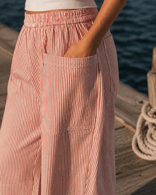 The Dockside Barrel Pant - Red/White - The Salty BabePants