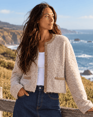 The Driftwood Bouclé Cardigan | The Salty Babe
