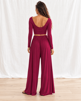 The Everyday Escape Pant - Burgundy | The Salty Babe
