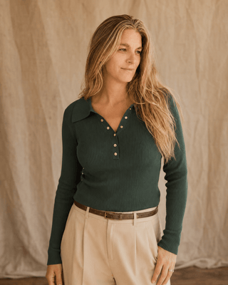 The Harbor Snap Sweater-Dark Green - The Salty BabeSweaters