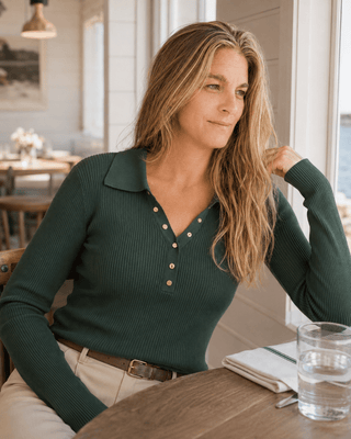 The Harbor Snap Sweater-Dark Green - The Salty BabeSweaters
