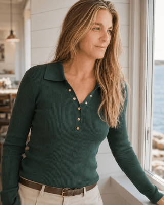 The Harbor Snap Sweater-Dark Green - The Salty BabeSweaters