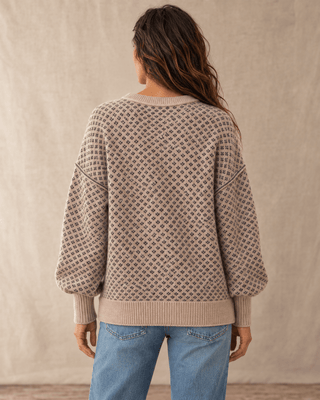 The Jacquard Knit Sweater - Taupe | The Salty Babe