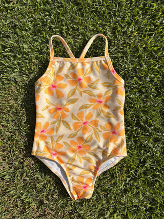 The Kiki Kids Cross - Back One Piece - Tangy Tropic Gold - The Salty BabeKids
