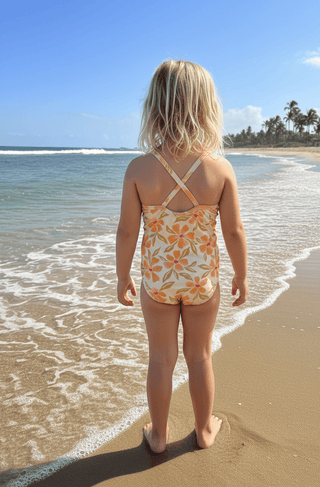 The Kiki Kids Cross - Back One Piece - Tangy Tropic Gold - The Salty BabeKids