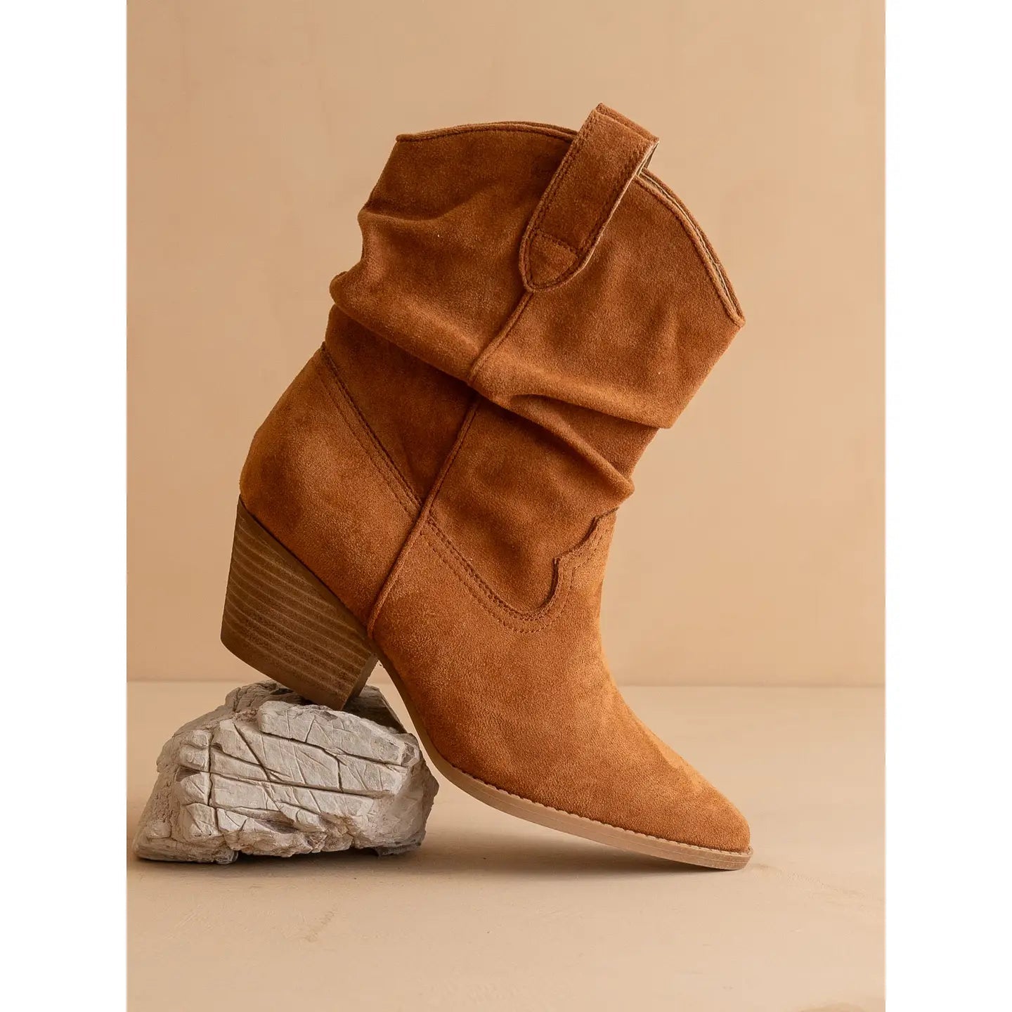 The Kit | Caramel Slouchy Western Bootie - The Salty BabeFootwear