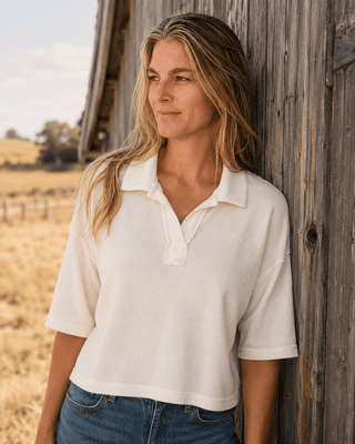 The Marina Short Sleeve Top-Cream - The Salty BabeTop
