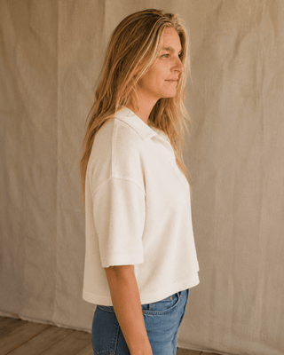 The Marina Short Sleeve Top-Cream - The Salty BabeTop